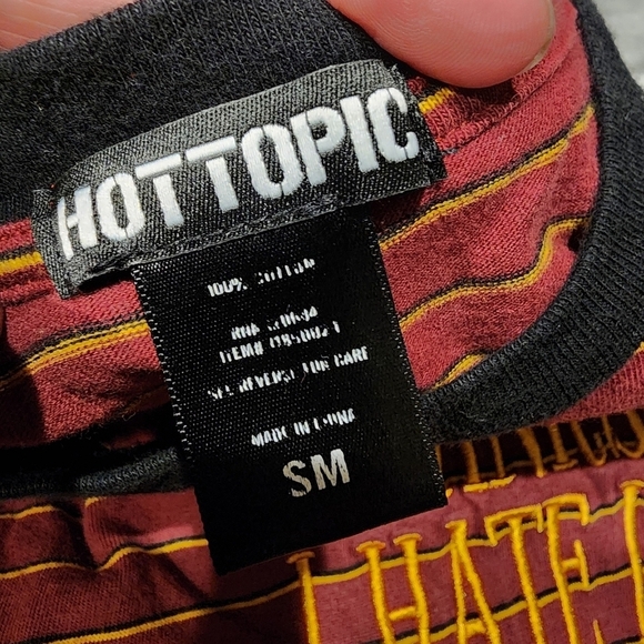 Hot Topic | Striped Tunic Dress | Red & gold | Thanks I Hate It | Women's Small - Picture 5 of 6